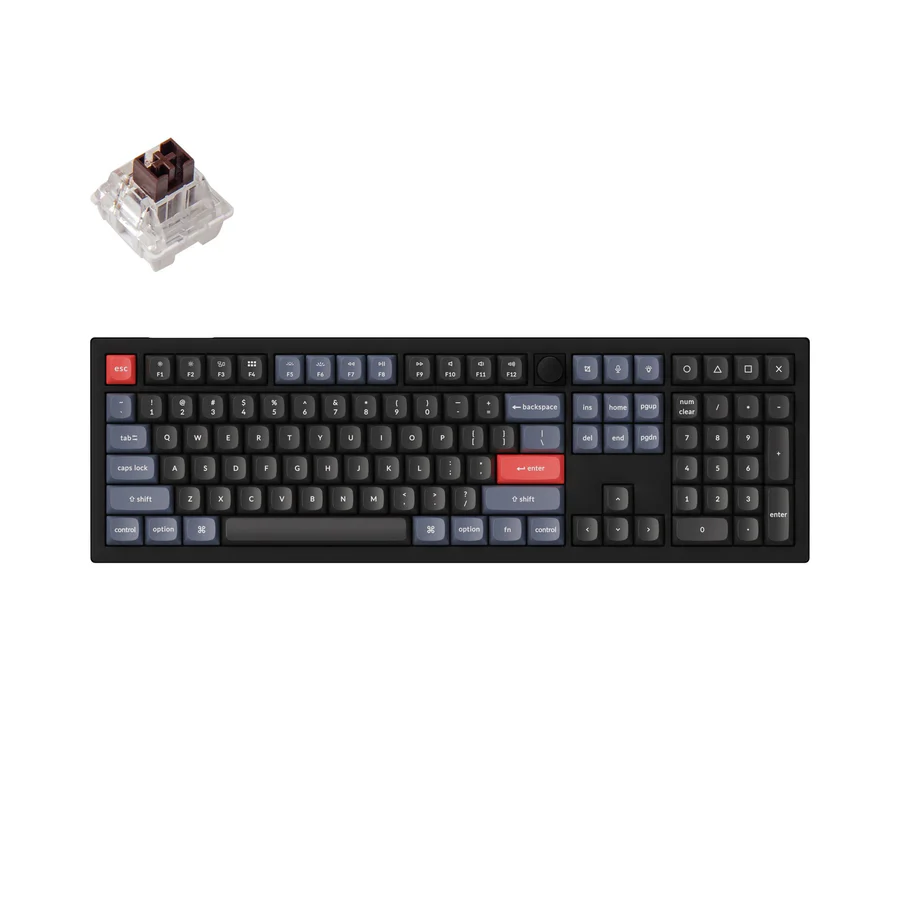 Tastatūra Keychron V6 QMK/VIA RGB Black (V6-C3)