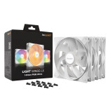 Korpusa dzesētājs be quiet! LIGHT WINGS LX 140mm PWM 3-Pack White (BL128)