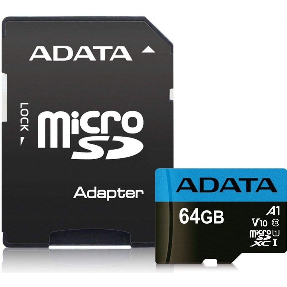 Memory card ADATA 64Gb MicroSD Premier + SD adapter (AUSDX64GUICL10A1-RA1)