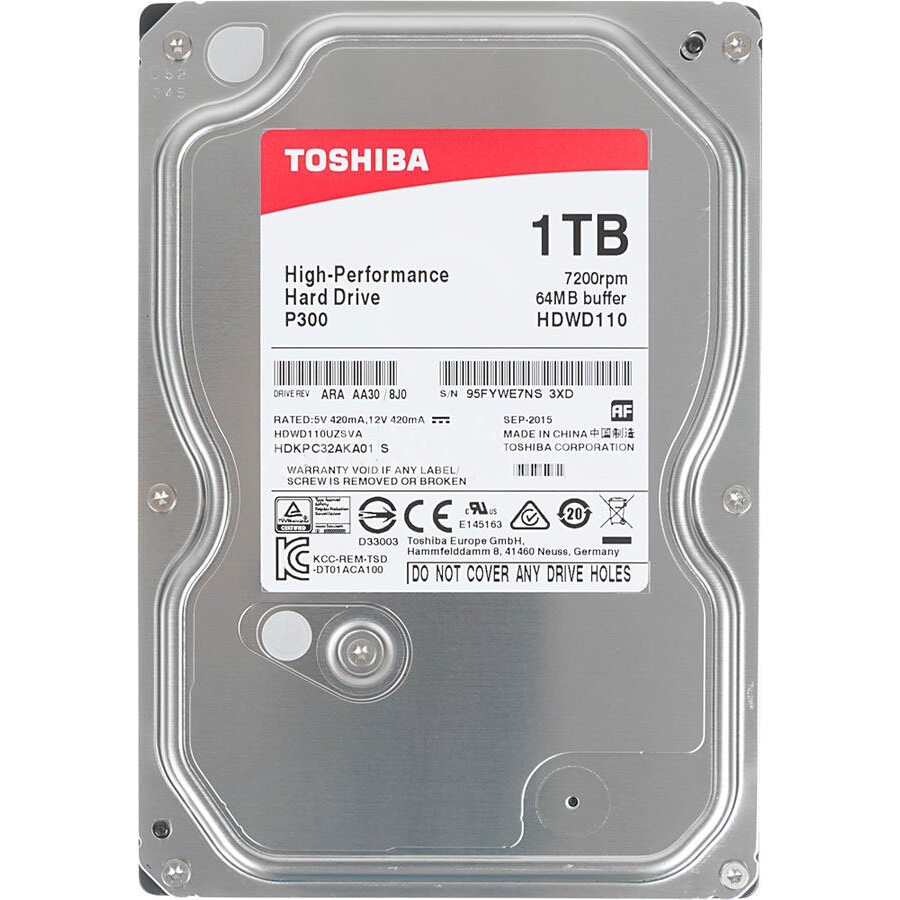 Cietais disks Toshiba P300 1Tb SATA-III (HDWD110UZSVA)