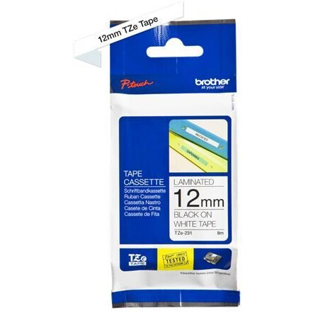 Lente Brother black on white 2mm x 8m (TZE-231) - TZE231