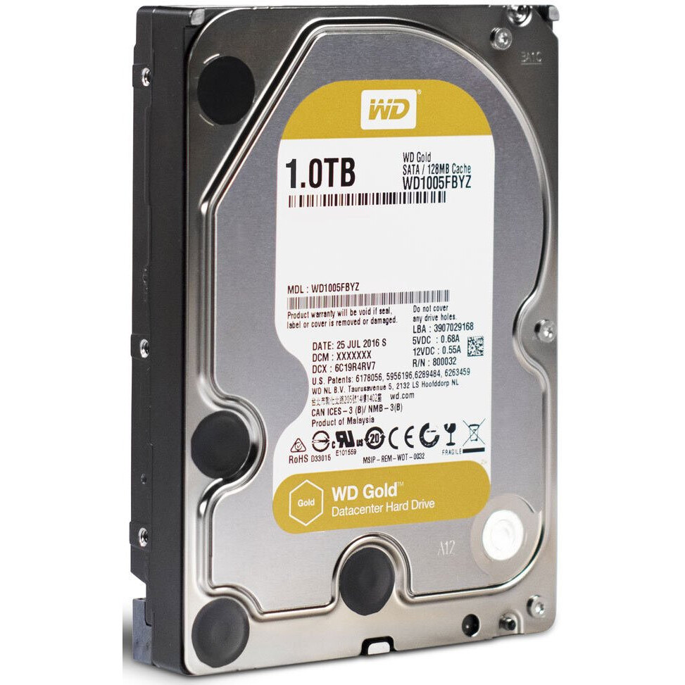 Cietais disks WD Gold 1Tb SATA-III (WD1005FBYZ)