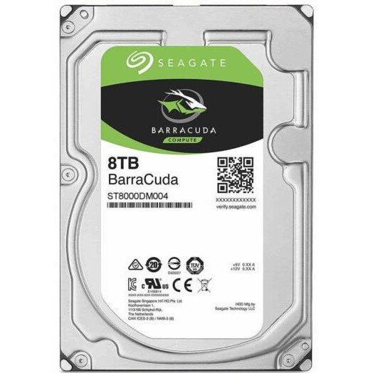 Cietais disks 8Tb SATA-III Seagate Barracuda (ST8000DM004)